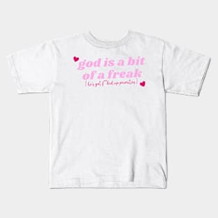 god is a bit of a freak ( he's got f**ked up priorities ) Kids T-Shirt